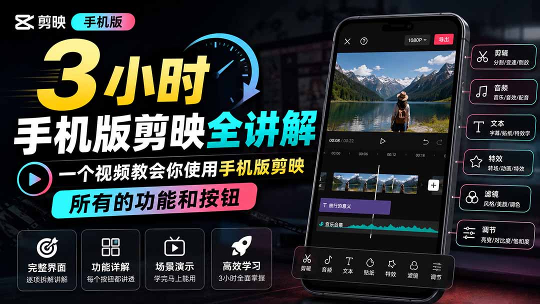 3小时手机版剪映全讲解,一个视频教会你使用手机版剪映,所有的功能和按钮采购|汽车产业|汽车配件|机加工企业家交流社群中心