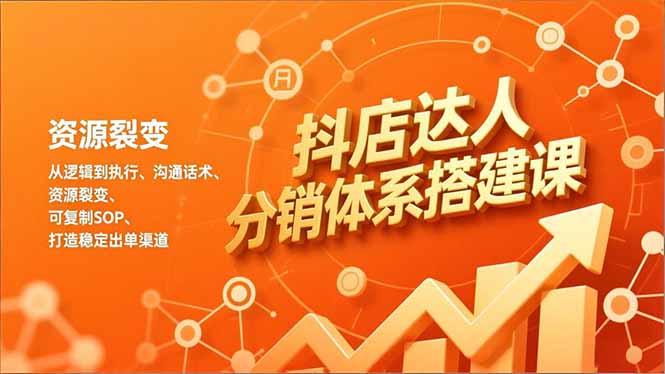 抖店达人分销体系搭建课，从逻辑到执行、沟通话术、资源裂变，可复制SOP，打造稳定出单渠道采购|汽车产业|汽车配件|机加工蚂蚁智酷企业交流社群中心