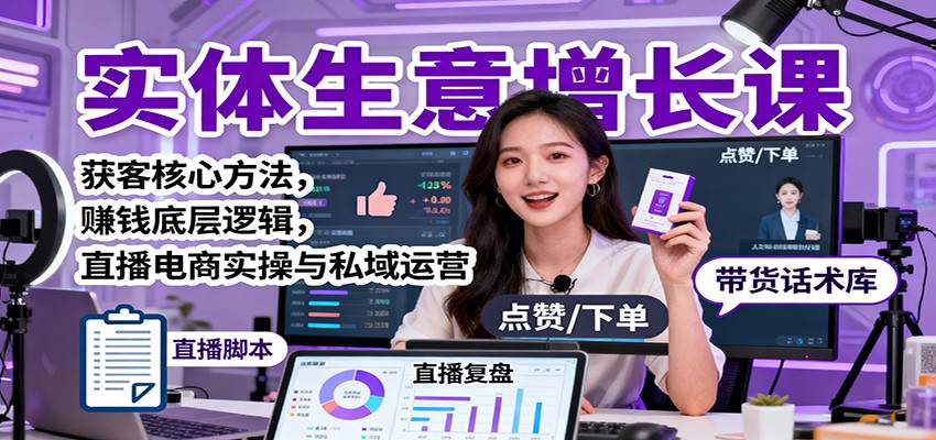 实体生意增长课：获客核心方法，赚钱底层逻辑，直播电商实操与私域运营采购|汽车产业|汽车配件|机加工蚂蚁智酷企业交流社群中心