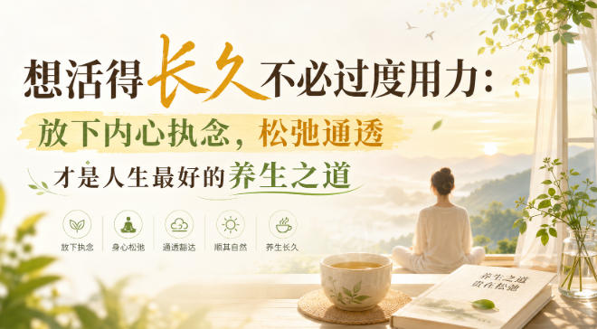 付费文章:想活得长久不必过度用力:放下内心执念,松弛通透才是人生最好的养生之道采购|汽车产业|汽车配件|机加工企业家交流社群中心