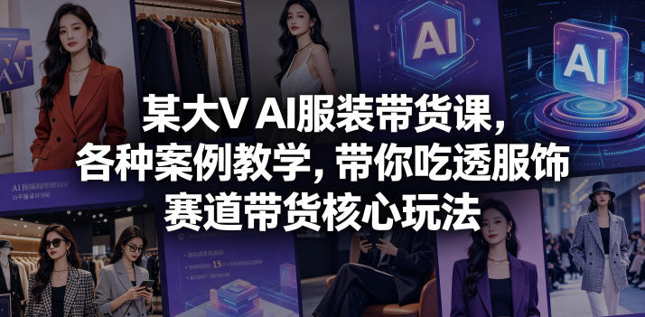 某大V AI服装带货课，各种案例教学，带你吃透服饰赛道带货核心玩法采购|汽车产业|汽车配件|机加工企业家交流社群中心