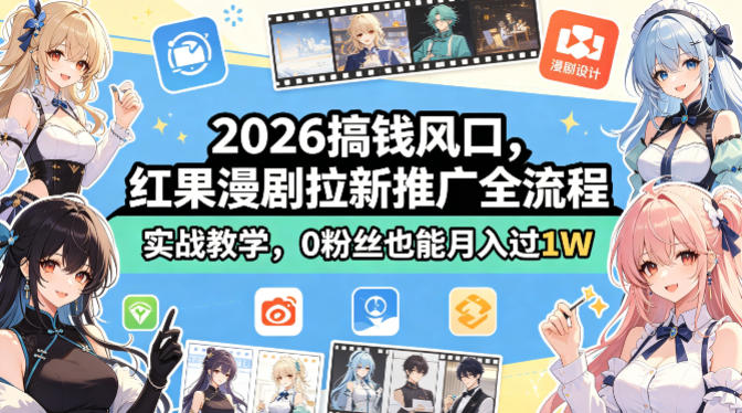 2026搞钱风口，红果漫剧拉新推广全流程实战教学，0粉丝也能月入过1W(更新0923)采购|汽车产业|汽车配件|机加工企业家交流社群中心