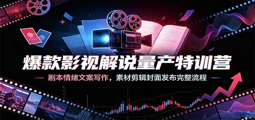 爆款影视解说量产特训营:剧本情绪文案写作,素材剪辑封面发布完整流程采购|汽车产业|汽车配件|机加工企业家交流社群中心