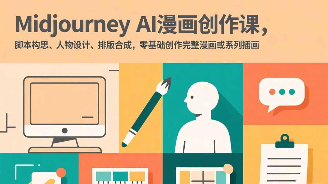 Midjourney AI漫画创作课，脚本构思、人物设计、排版合成，零基础创作完整漫画或系列插画采购|汽车产业|汽车配件|机加工蚂蚁智酷企业交流社群中心