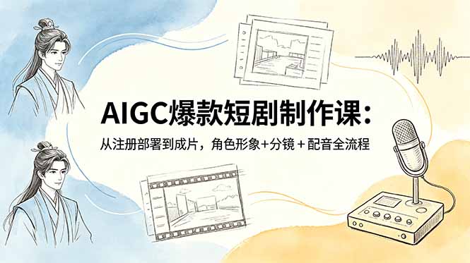 AIGC爆款短剧制作课：从注册部署到成片，角色形象+分镜+配音全流程采购|汽车产业|汽车配件|机加工企业家交流社群中心