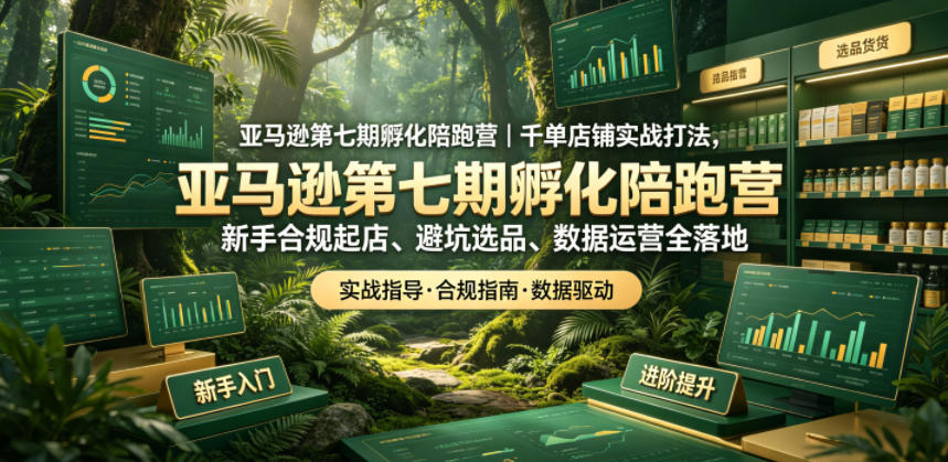 亚马逊第七期孵化陪跑营｜千单店铺实战打法，新手合规起店、避坑选品、数据运营全落地采购|汽车产业|汽车配件|机加工企业家交流社群中心