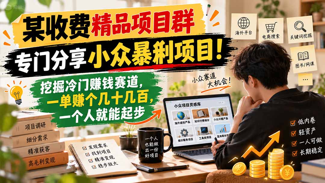 某收费精品项目群，专门分享小众暴俐项目！挖掘冷门赚钱赛道，一单赚个几十几百，一个人就能起步采购|汽车产业|汽车配件|机加工企业家交流社群中心