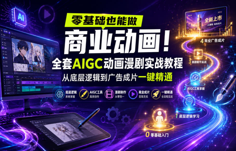 零基础也能做商业动画!全套AIGC动画漫剧实战教程,从底层逻辑到广告成片一键精通采购|汽车产业|汽车配件|机加工企业家交流社群中心