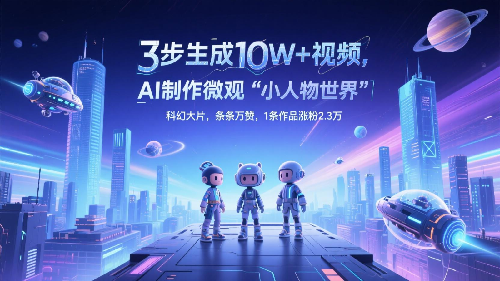 三步生成10W+视频，AI制作微观“小人物世界”科幻大片，条条万赞，1条作品涨粉2.3万采购|汽车产业|汽车配件|机加工蚂蚁智酷企业交流社群中心