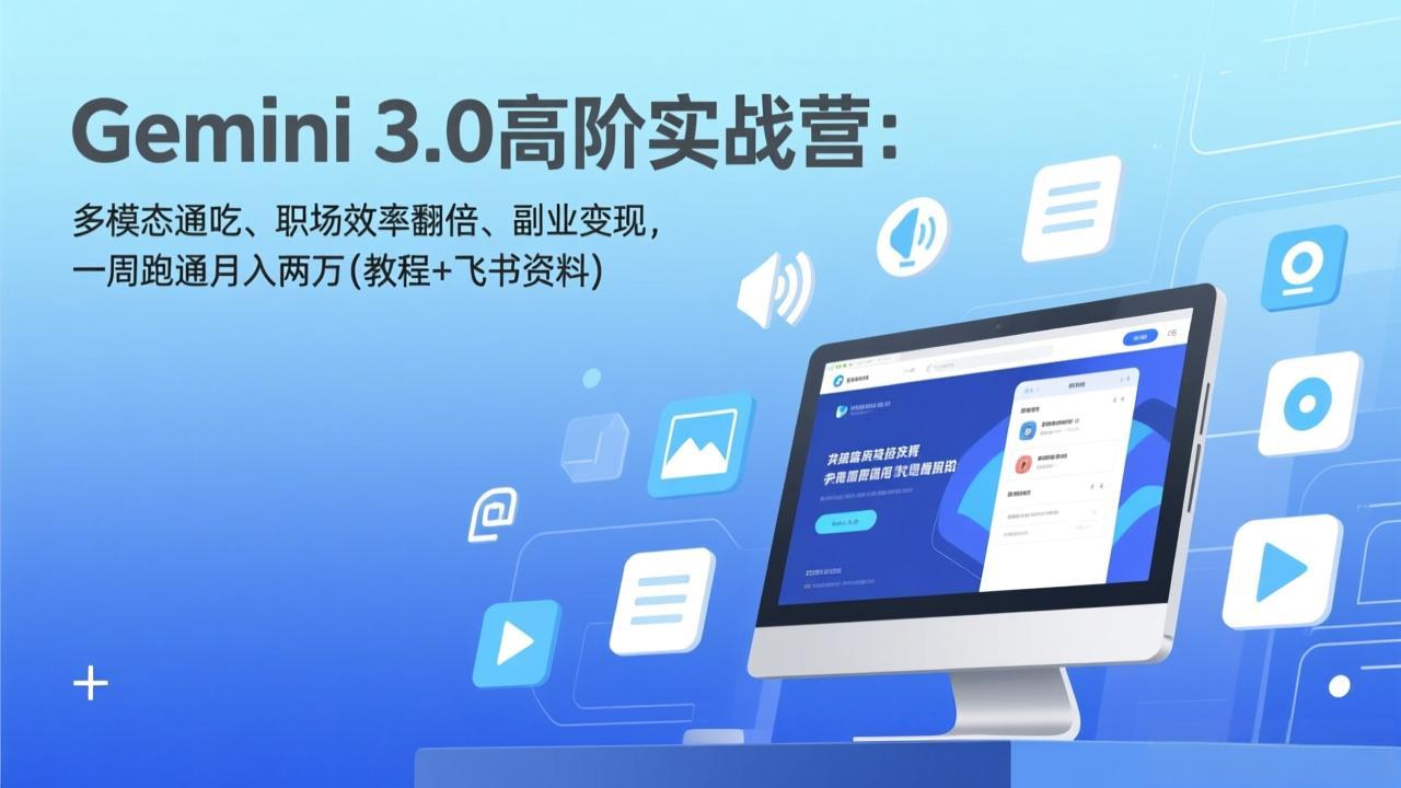Gemini 3.0高阶实战营：多模态通吃、职场效率翻倍、副业变现，一周跑通月入两万(教程+飞书资料采购|汽车产业|汽车配件|机加工蚂蚁智酷企业交流社群中心