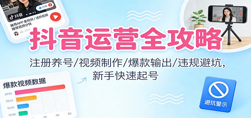 抖音运营全攻略:注册养号/视频制作/爆款输出/违规避坑,新手快速起号采购|汽车产业|汽车配件|机加工蚂蚁智酷企业交流社群中心