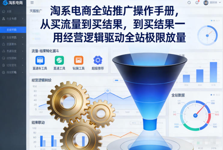 淘系电商全站推广操作手册，从买流量到买结果一用经营逻辑驱动全站极限放量采购|汽车产业|汽车配件|机加工蚂蚁智酷企业交流社群中心