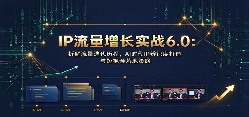 IP流量增长实战6.0：拆解流量迭代历程，AI时代IP辨识度打造与短视频落地策略采购|汽车产业|汽车配件|机加工企业家交流社群中心