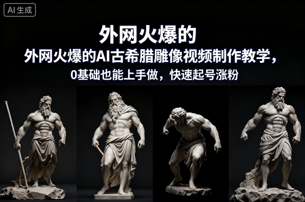 外网火爆的AI古希腊雕像视频制作教学,0基础也能上手做,快速起号涨粉采购|汽车产业|汽车配件|机加工蚂蚁智酷企业交流社群中心