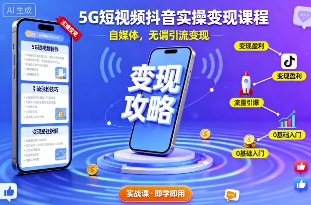 5G短视频抖音实操变现课程,自媒体,无谓引流变现采购|汽车产业|汽车配件|机加工蚂蚁智酷企业交流社群中心