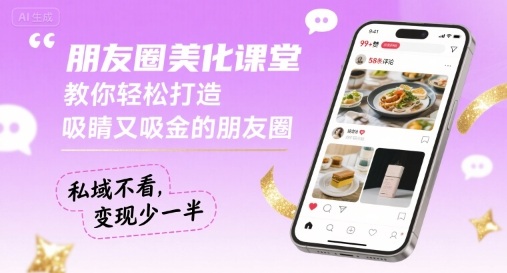 朋友圈美化课堂，教你轻松打造，吸睛又吸金的朋友圈，私域不看，变现少一半采购|汽车产业|汽车配件|机加工蚂蚁智酷企业交流社群中心