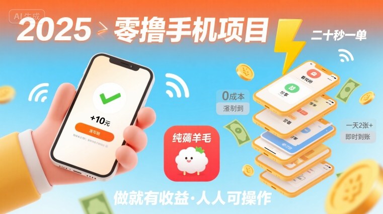 2025年零撸手机项目,二十秒一单,纯薅羊毛 一天2张+做就有采购|汽车产业|汽车配件|机加工蚂蚁智酷企业交流社群中心