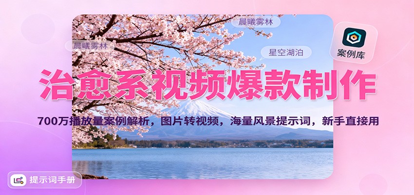 治愈系视频爆款制作，700万播放量案例解析，图片转视频，海量风景提示词，新手直接用采购|汽车产业|汽车配件|机加工蚂蚁智酷企业交流社群中心