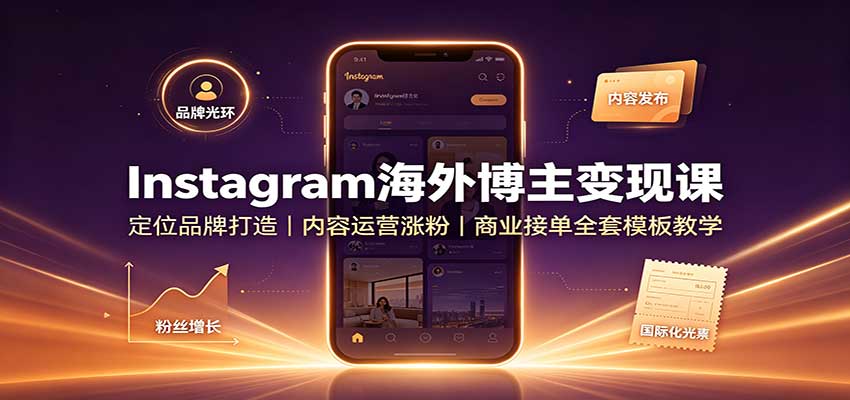 Instagram海外博主变现课:定位品牌打造,内容运营涨粉,商业接单全套模板教学采购|汽车产业|汽车配件|机加工企业家交流社群中心
