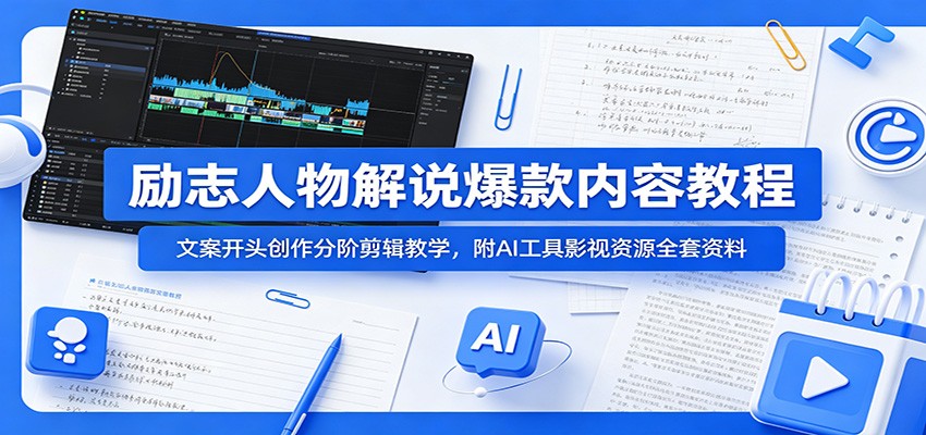 励志人物解说爆款内容教程：文案开头创作分阶剪辑教学，附AI 工具影视资源全套资料采购|汽车产业|汽车配件|机加工企业家交流社群中心