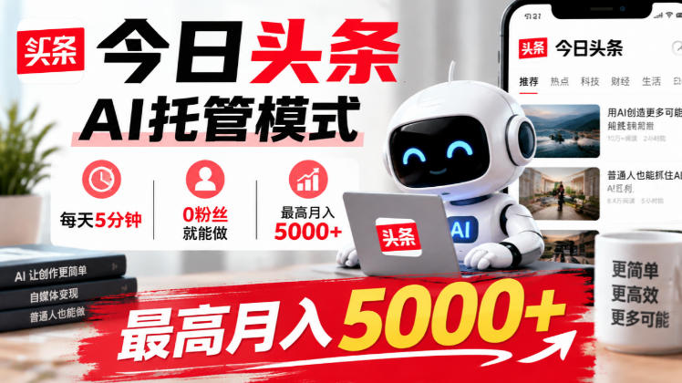 今日头条AI托管模式，每天5分钟，0粉丝就能做，最高月入5000+【揭秘】采购|汽车产业|汽车配件|机加工企业家交流社群中心