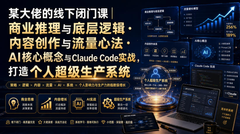 某大佬的线下闭门课|商业推理与底层逻辑・内容创作与流量心法・AI核心概念与Claude Code实战,打造个人超级生产系统【录音+图片】采购|汽车产业|汽车配件|机加工企业家交流社群中心