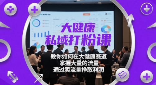 大健康私域打粉课,教你如何在大健康赛道,掌握大量的流量,通过卖流量挣取利润采购|汽车产业|汽车配件|机加工蚂蚁智酷企业交流社群中心