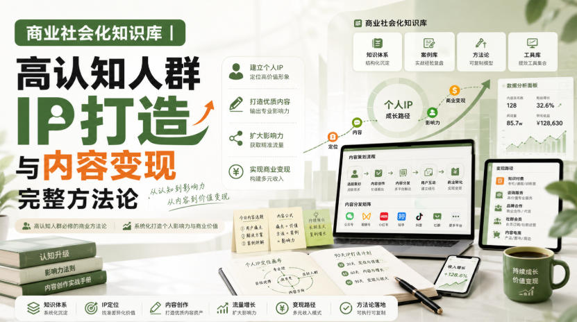 商业社会化知识库|高认知人群IP打造与内容变现完整方法论【文档】采购|汽车产业|汽车配件|机加工企业家交流社群中心