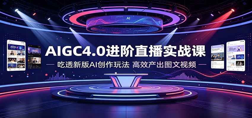AIGC4.0进阶直播实战课:吃透新版AI创作玩法,高效产出图文视频采购|汽车产业|汽车配件|机加工企业家交流社群中心
