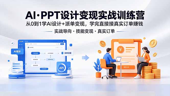AI·PPT设计变现实战训练营,从0到1学AI设计+派单变现,学完直接接真实订单赚钱采购|汽车产业|汽车配件|机加工企业家交流社群中心