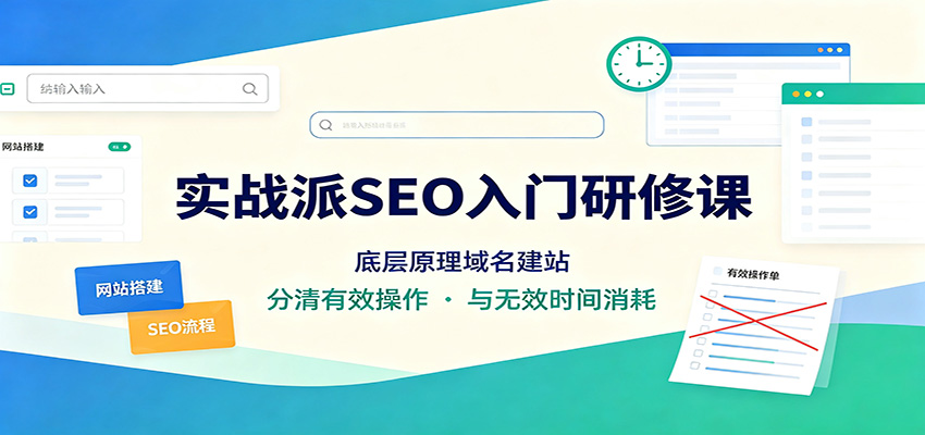 实战派SEO入门研修课:底层原理域名建站,分清有效操作与无效时间消耗采购|汽车产业|汽车配件|机加工企业家交流社群中心