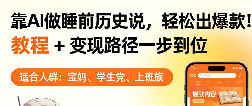 靠AI做睡前历史解说，轻松出爆款！教程+变现路径一步到位，单个视频收益1K+【揭秘】采购|汽车产业|汽车配件|机加工企业家交流社群中心