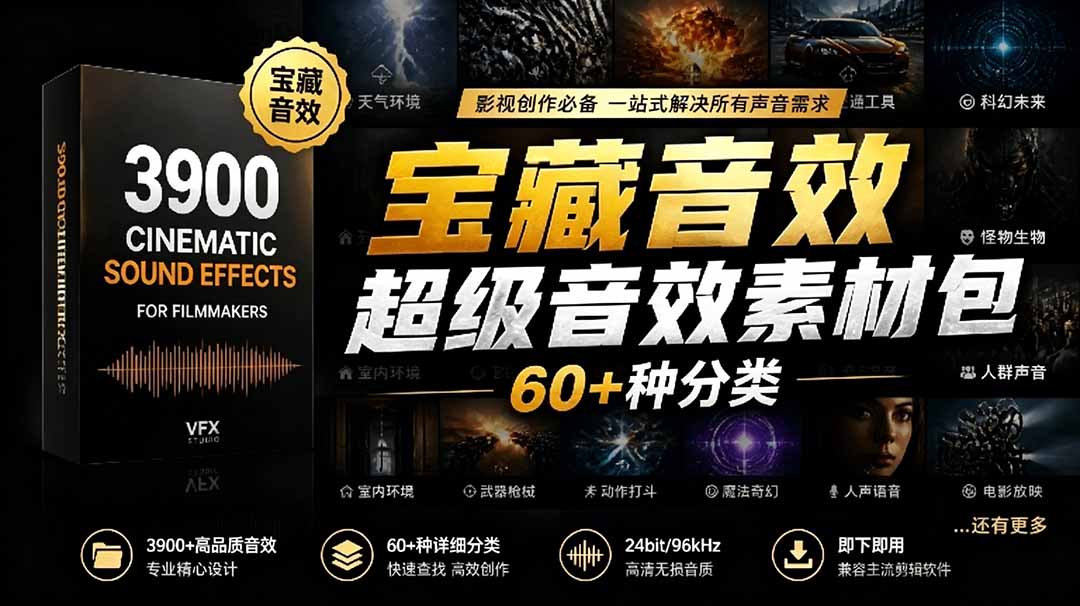 宝藏音效合集包！60+多种音效分类，共计3900个，分类清晰，全中文分类，高品质剪辑音效素材包采购|汽车产业|汽车配件|机加工企业家交流社群中心