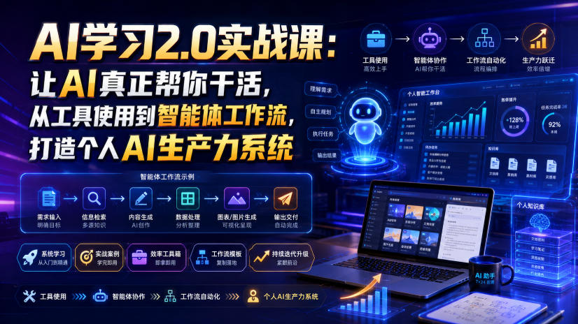 AI学习2.0实战课:让AI真正帮你干活,从工具使用到智能体工作流,打造个人AI生产力系统采购|汽车产业|汽车配件|机加工企业家交流社群中心