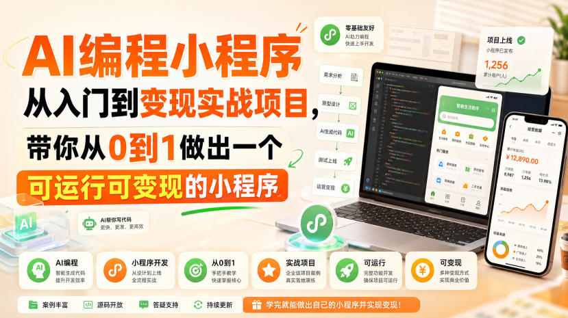 AI编程小程序从入门到变现实战项目，带你从0到1做出一个可运行可变现的小程序采购|汽车产业|汽车配件|机加工企业家交流社群中心