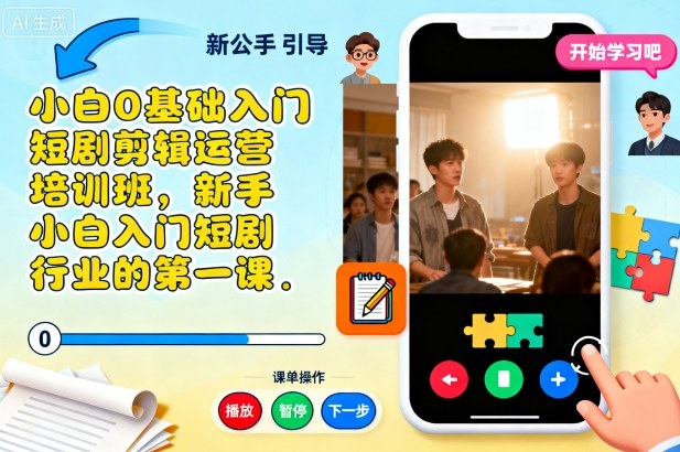 小白0基础入门短剧剪辑运营培训班，新手小白入门短剧行业的第一课采购|汽车产业|汽车配件|机加工蚂蚁智酷企业交流社群中心