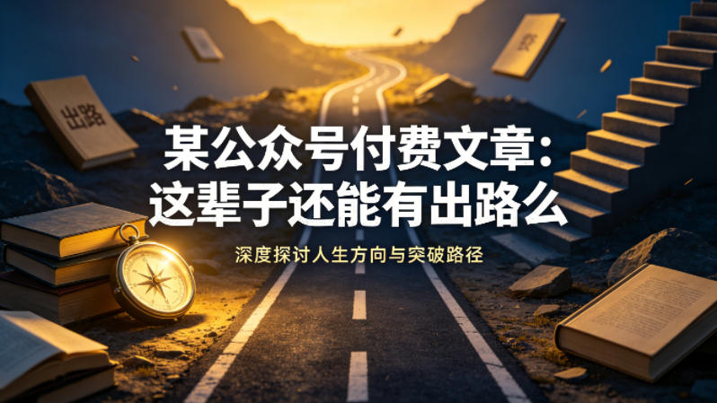 某公众号付费文章：这辈子还能有出路么采购|汽车产业|汽车配件|机加工企业家交流社群中心