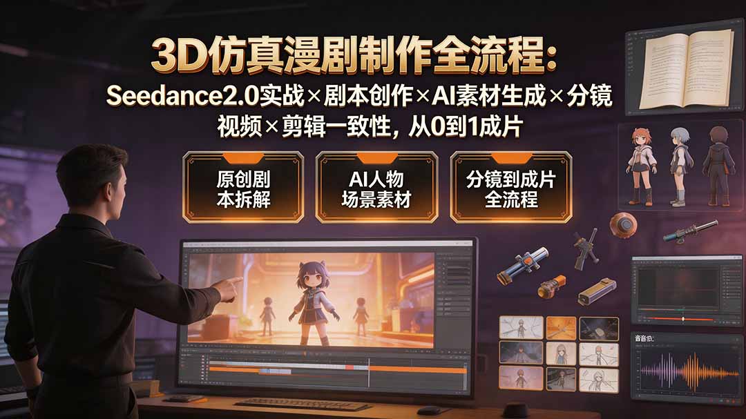 3D仿真漫剧制作全流程:Seedance2.0实战×剧本创作×AI素材生成×分镜视频×剪辑一致性,从0到1成片采购|汽车产业|汽车配件|机加工企业家交流社群中心
