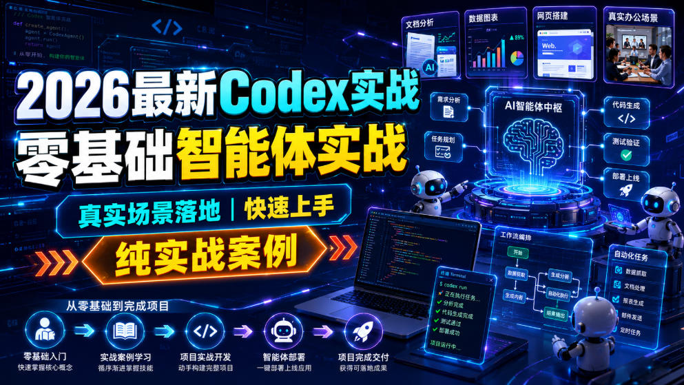 2026最新Codex实战零基础智能体实战，真实场景落地，快速上手，纯实战案例采购|汽车产业|汽车配件|机加工企业家交流社群中心