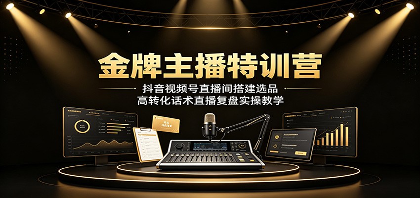 金牌主播特训营:抖音视频号直播间搭建选品,高转化话术直播复盘实操教学采购|汽车产业|汽车配件|机加工企业家交流社群中心