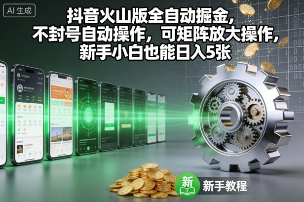 抖音火山版全自动掘金,不封号自动操作,可矩阵放大操作,新手小白也能日入5张【揭秘】采购|汽车产业|汽车配件|机加工蚂蚁智酷企业交流社群中心