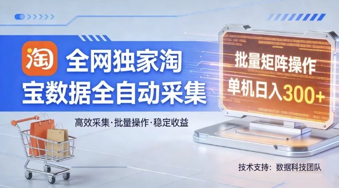 全网独家，淘宝数据全自动采集项目，批量可矩阵，单机轻松日入300【揭秘】采购|汽车产业|汽车配件|机加工企业家交流社群中心