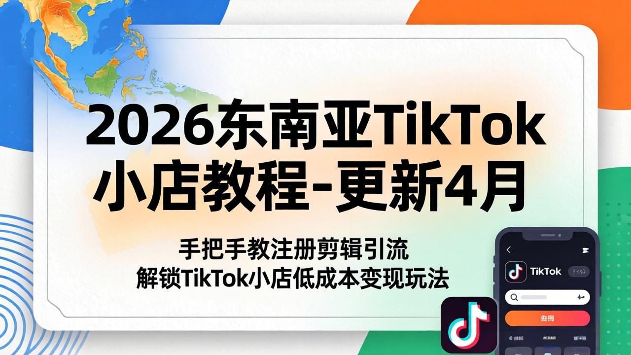 2026东南亚TikTok小店教程-更新4月，手把手教注册剪辑引流，解锁TikTok小店低成本变现玩法采购|汽车产业|汽车配件|机加工企业家交流社群中心