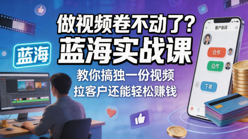 做视频卷不动了？蓝海实战课教你搞独一份视频，拉客户还能轻松賺钱！【原创双语字幕】采购|汽车产业|汽车配件|机加工企业家交流社群中心