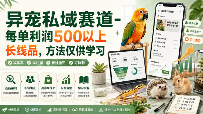 异宠私域赛道-每单利润500以上长线品，方法仅供学习采购|汽车产业|汽车配件|机加工企业家交流社群中心