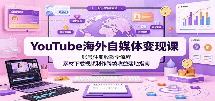 YouTube海外自媒体变现课:账号注册收款全流程,素材下载视频制作跨境收益落地指南采购|汽车产业|汽车配件|机加工企业家交流社群中心