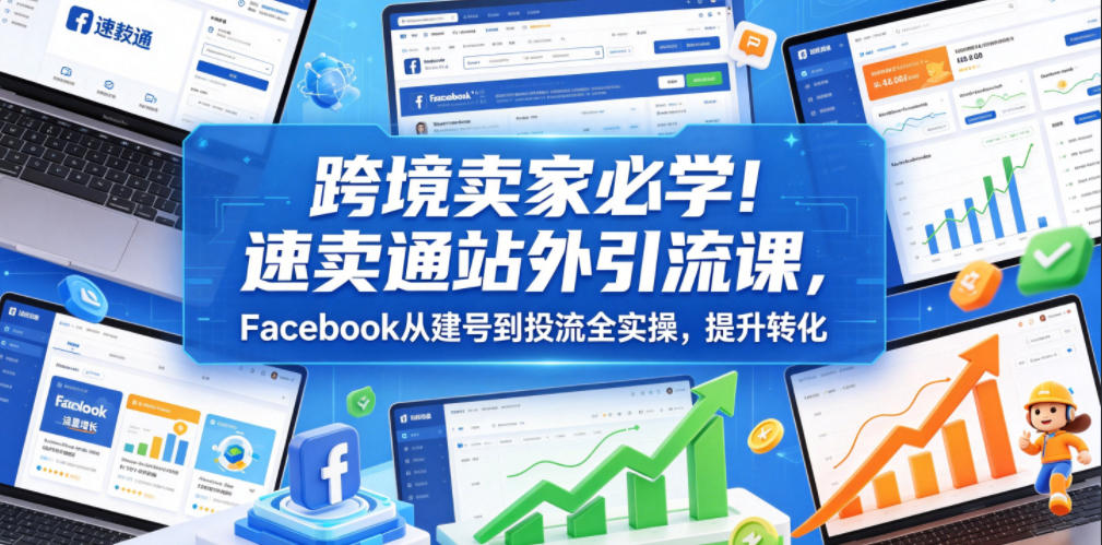 跨境卖家必学!速卖通站外引流课,Facebook从建号到投流全实操,提升转化采购|汽车产业|汽车配件|机加工企业家交流社群中心