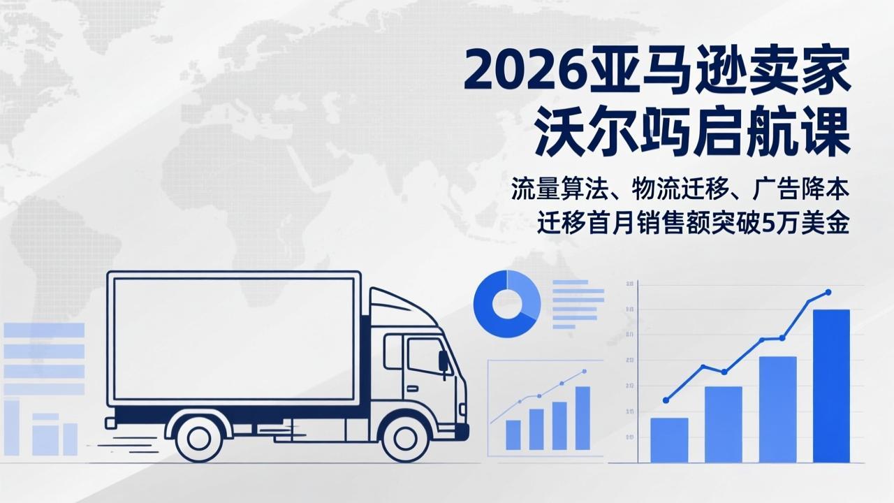 2026亚马逊卖家沃尔玛启航课，流量算法、物流迁移、广告降本，迁移首月销售额突破5万美金采购|汽车产业|汽车配件|机加工蚂蚁智酷企业交流社群中心
