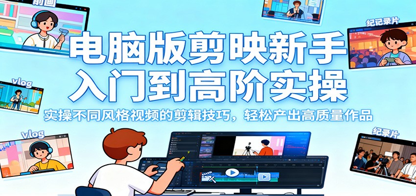 电脑版剪映新手入门到高阶实操,实操不同风格视频的剪辑技巧,轻松产出高质量作品采购|汽车产业|汽车配件|机加工蚂蚁智酷企业交流社群中心