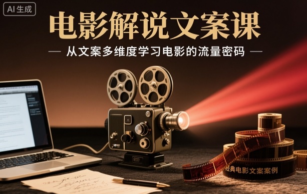 电影解说文案课,从文案多维度学习电影的流量密码采购|汽车产业|汽车配件|机加工蚂蚁智酷企业交流社群中心